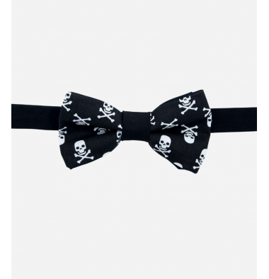 Black Bow Tie with Skulls
